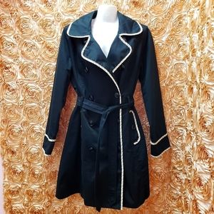 MERONA 🖤🤍 Beautiful black Cotton Trenchcoat Raincoat Size L